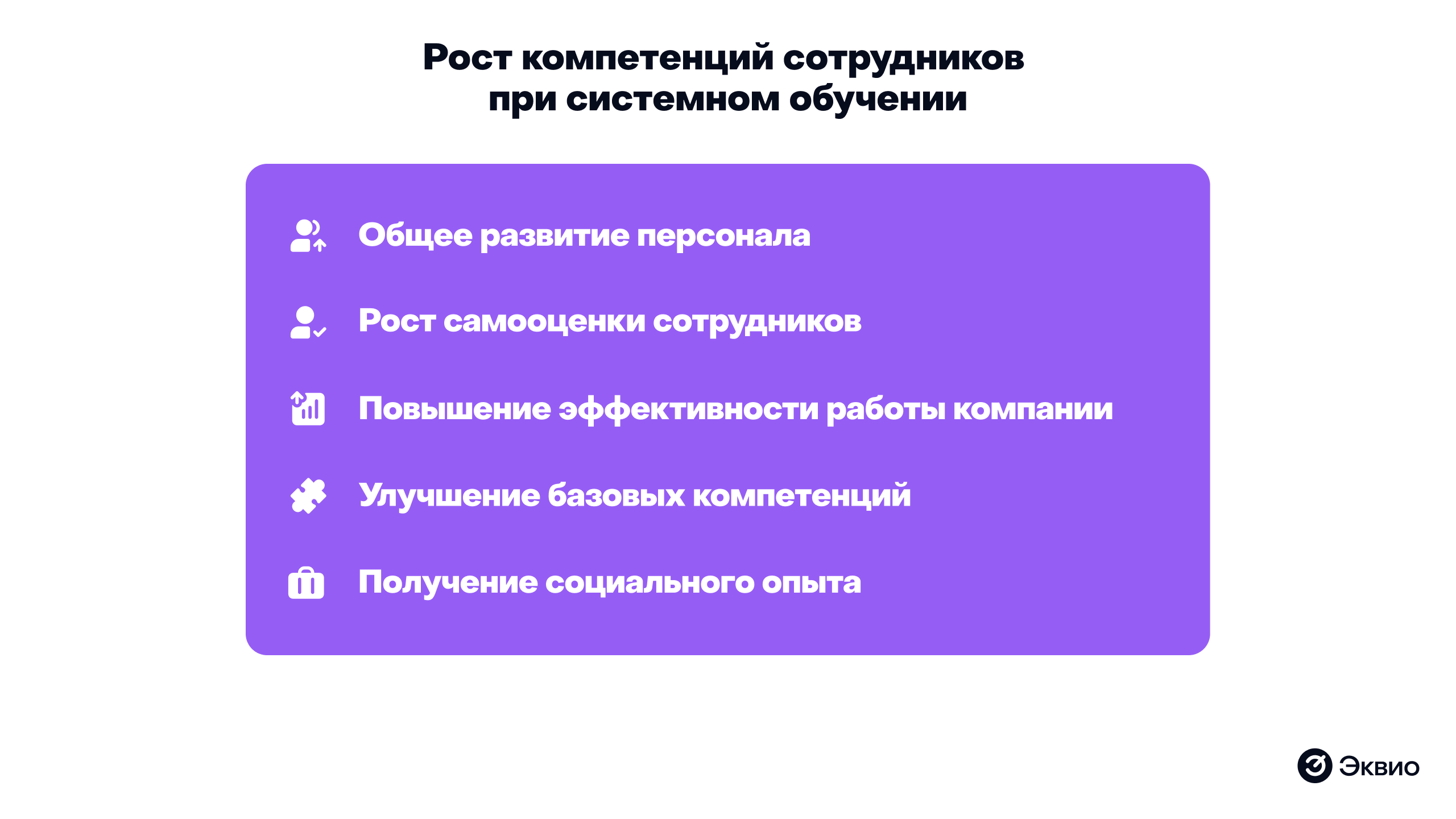 Рост компетенций сотрудников при системном обучении