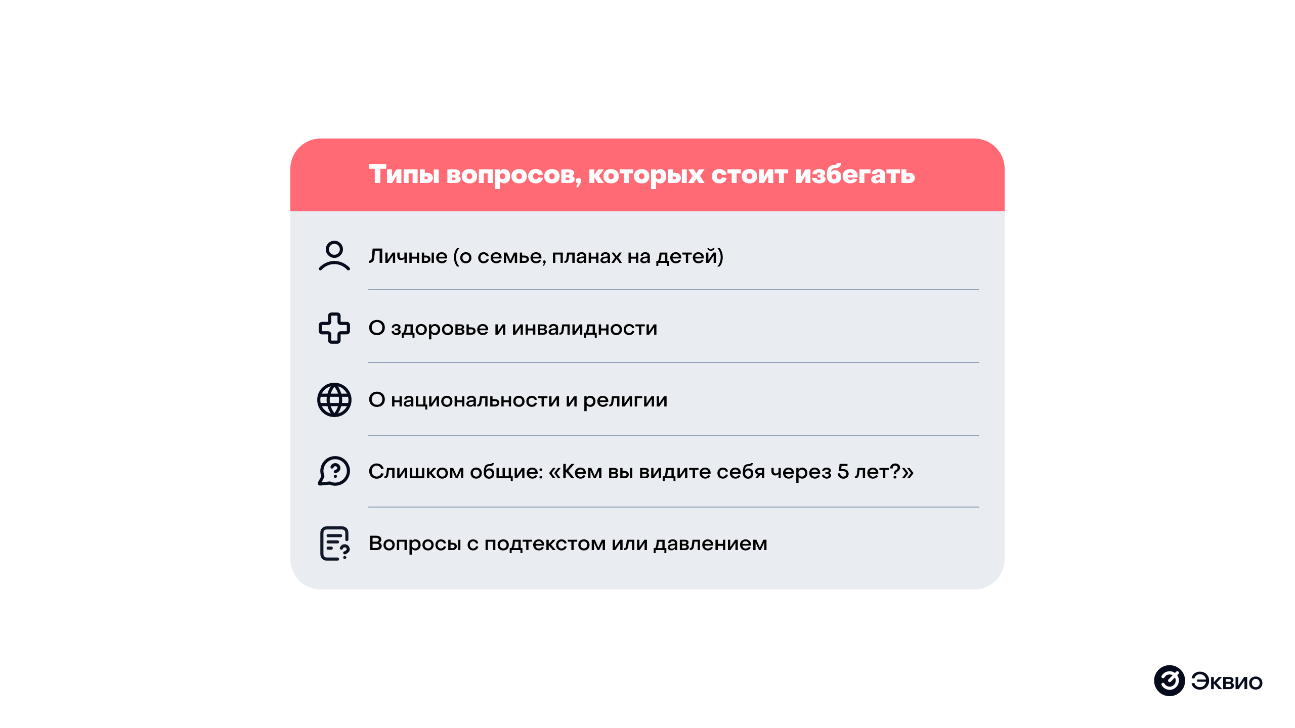 Типы вопросов, которых стоит избегать Типы вопросов, которых стоит избегать