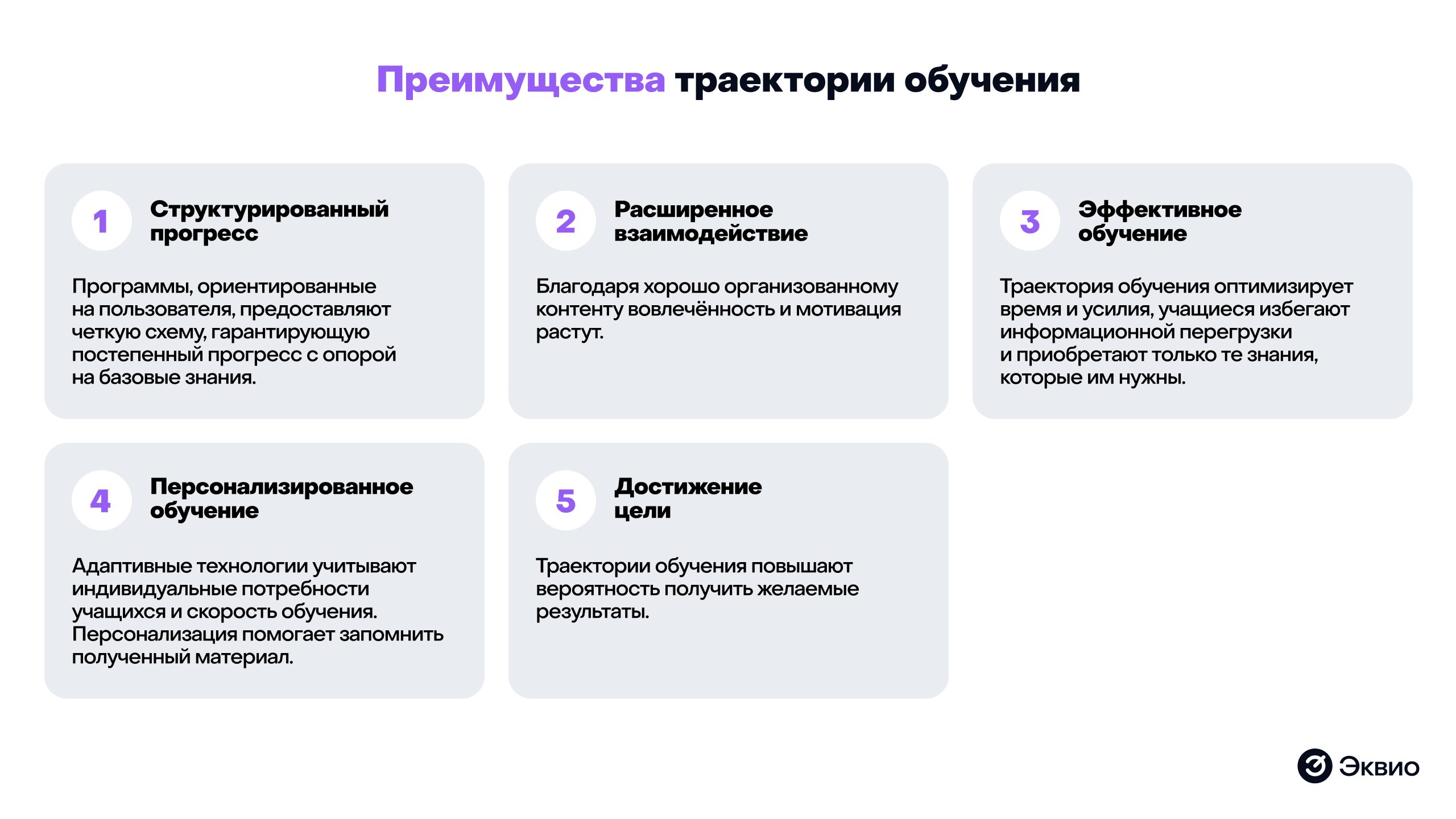 Преимущества траекторий обучения