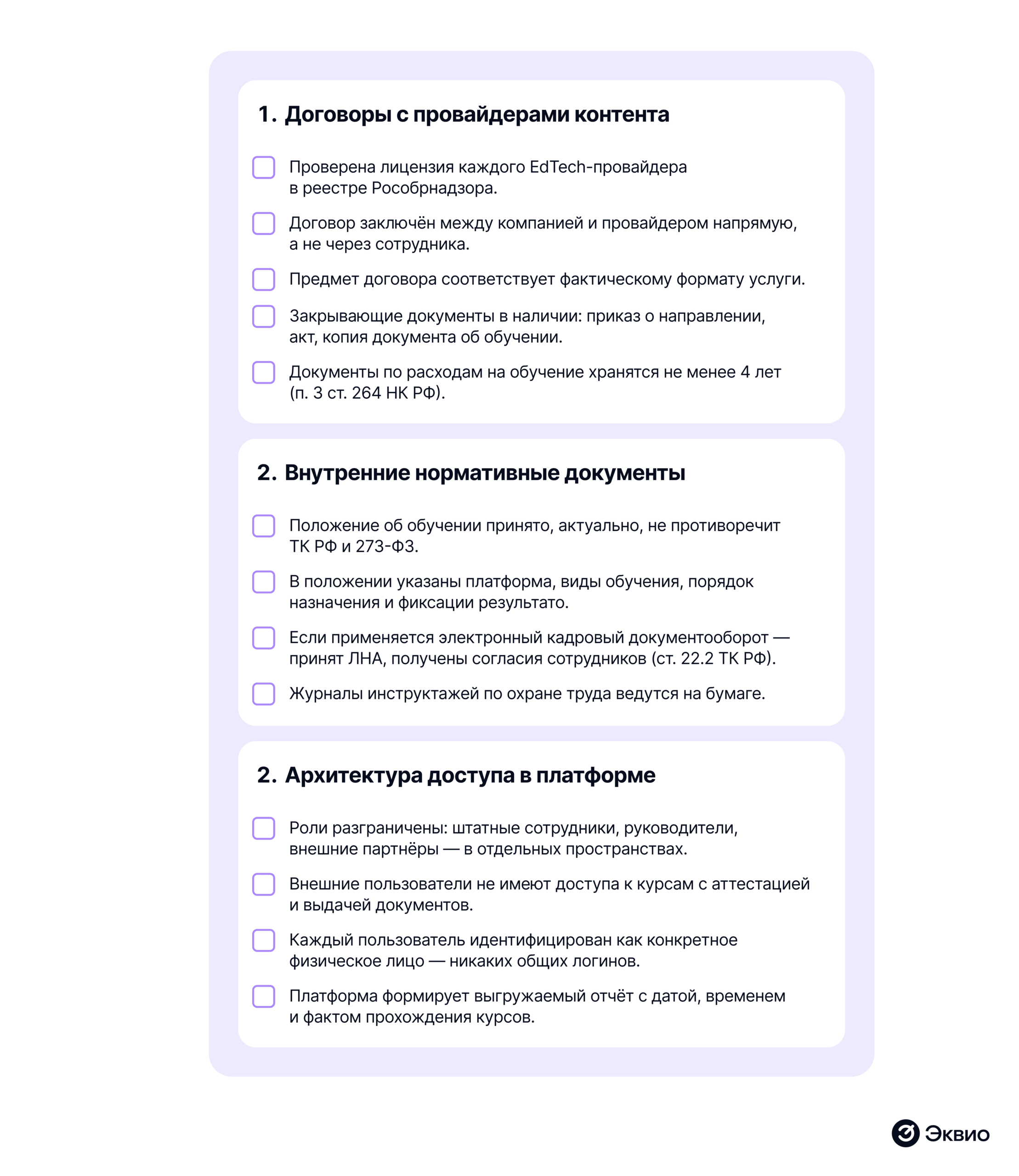 Чек-лист: аудит корпоративной системы обучения Чек-лист: аудит корпоративной системы обучения