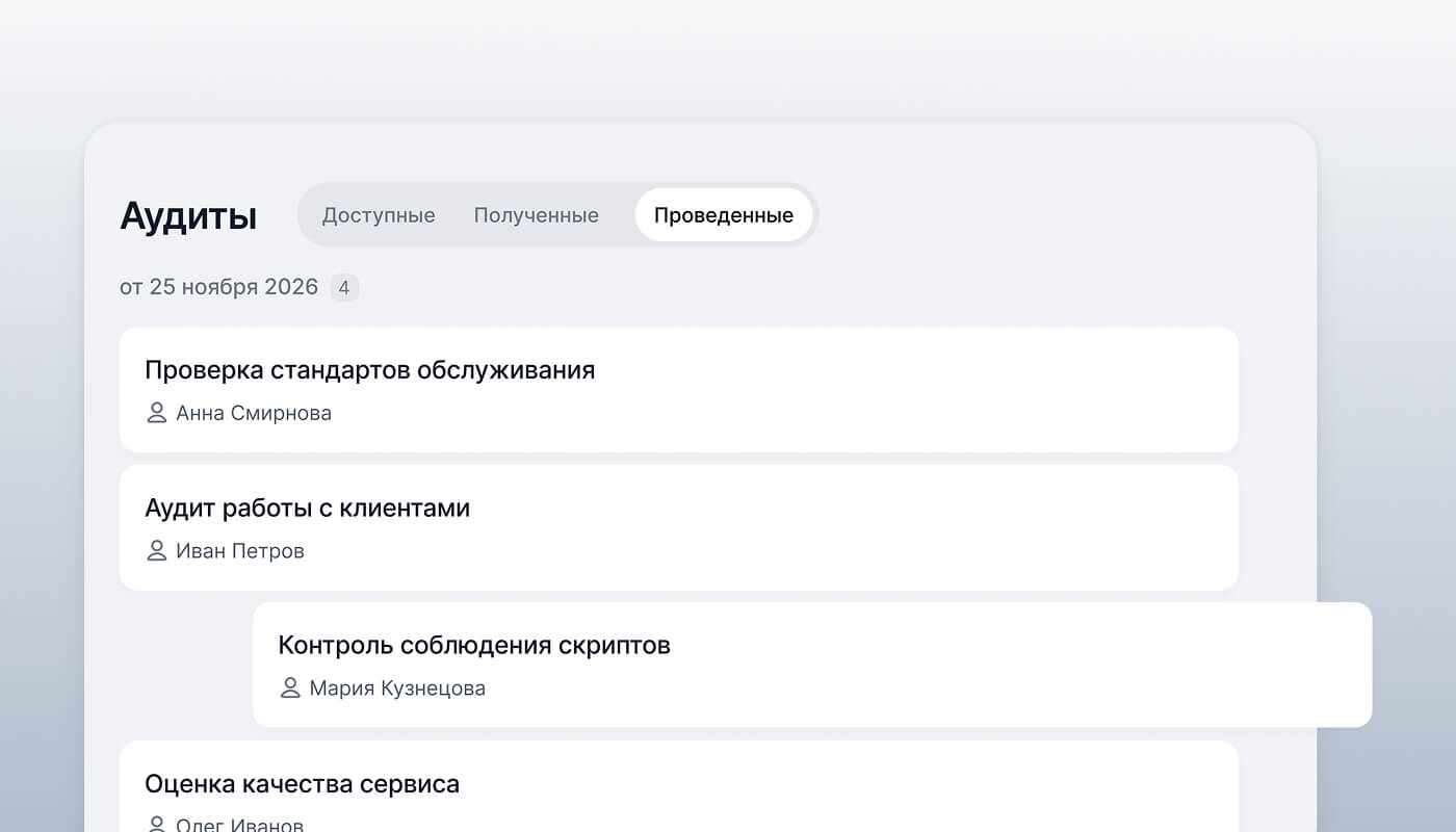 Система контроля стандартов обслуживания