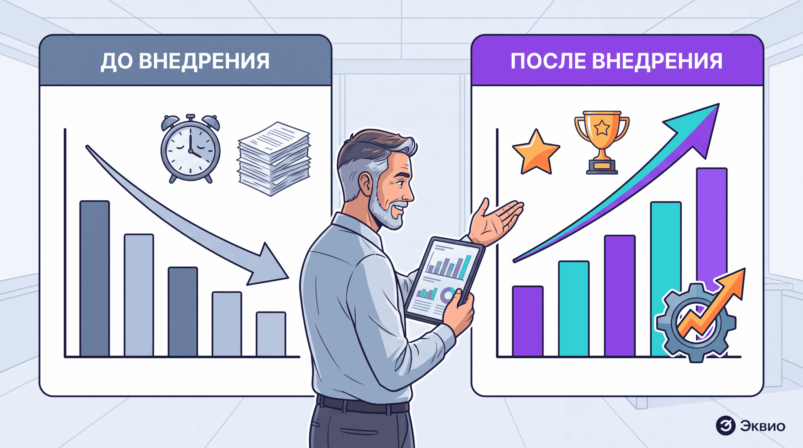 Сравнение производственных показателей до&nbsp;и после&nbsp;внедрения улучшений
