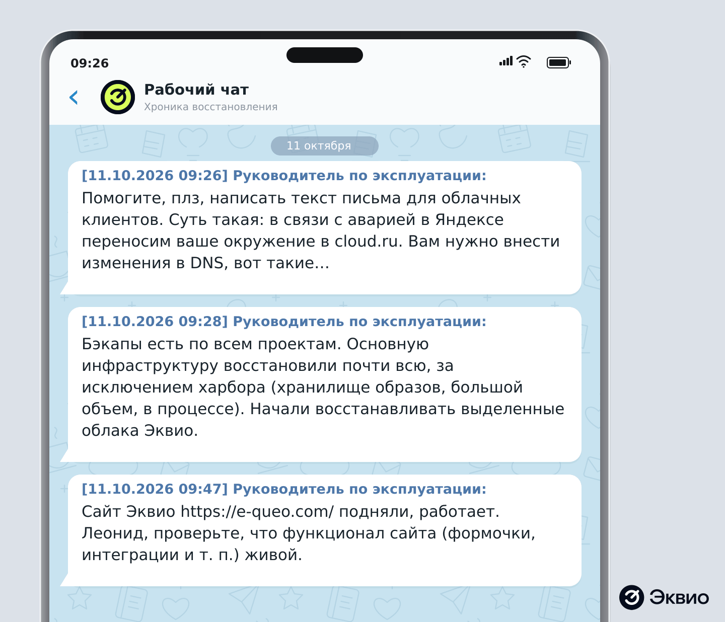 Хроника рабочей переписки Хроника рабочей переписки